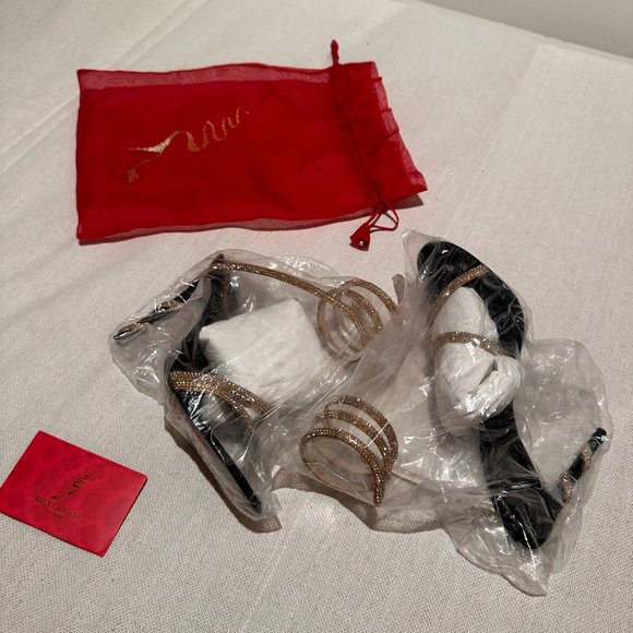 RENE CAOVILLA - MARGOT BLACK JEWEL SANDALS SNAKE - Picture 2 of 12